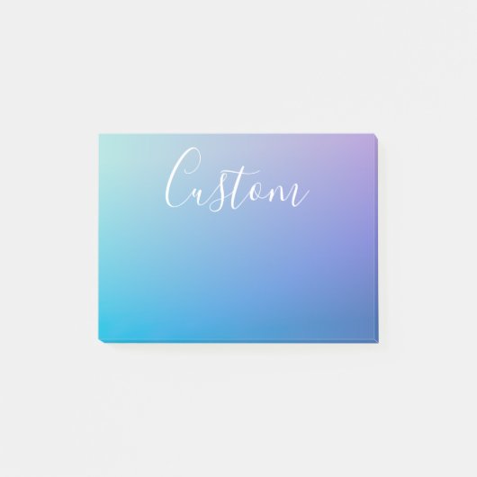 編集可能モダンスクリプ書ト | カラフルグラデーション ポストイット (正面)