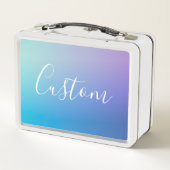 編集可能モダンスクリプ書ト | カラフルグラデーション メタルランチボックス (裏面)