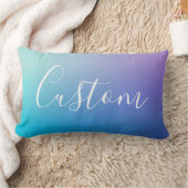 編集可能モダンスクリプ書ト | カラフルグラデーション ランバークッション (ブランケット)