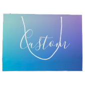 編集可能モダンスクリプ書ト | カラフルグラデーション ラージペーパーバッグ (裏面)