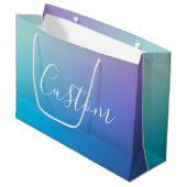 編集可能モダンスクリプ書ト | カラフルグラデーション ラージペーパーバッグ (正面アングル)