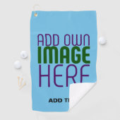 編集可能モダンスワッグスカイブルー画像文字テンプレート ゴルフタオル (インサイチュ)