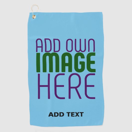 編集可能モダンスワッグスカイブルー画像文字テンプレート ゴルフタオル (正面)