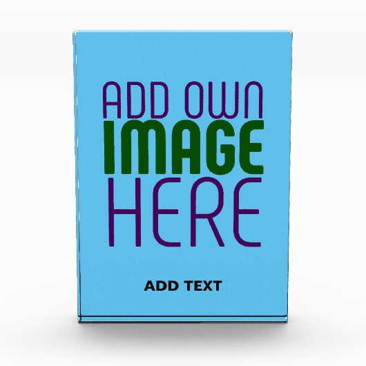 編集可能モダンスワッグスカイブルー画像文字テンプレート フォトブロック (正面)