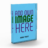 編集可能モダンスワッグスカイブルー画像文字テンプレート フォトブロック (左)