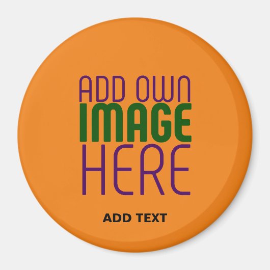 編集可能モダンダークオレンジ画像文字テンプレート マグネット (正面)