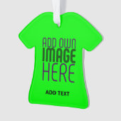 編集可能モダンネオン緑色画像文字テンプレート オーナメント (正面)