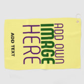 編集可能モダンパステルイエローイメージ文字テンプレート ゴルフタオル (横)