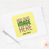 編集可能モダンパステルイエローイメージ文字テンプレート スクエアシール (封筒)