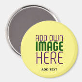 編集可能モダンパステルイエローイメージ文字テンプレート マグネット (正面/裏面)