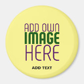 編集可能モダンパステルイエローイメージ文字テンプレート マグネット (正面)