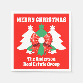 編集可能モダンビジネスクリスマスホリデーパーティー スタンダードカクテルナプキン