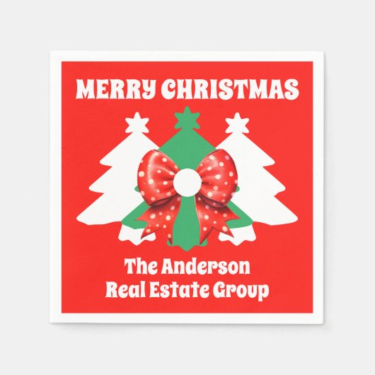 編集可能モダンビジネスクリスマスホリデーパーティー スタンダードカクテルナプキン (正面)