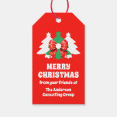 編集可能モダンビジネスクリスマスホリデー ギフトタグ (正面)