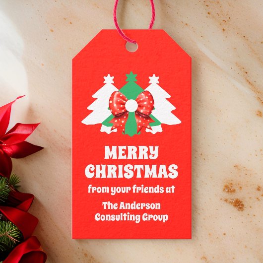 編集可能モダンビジネスクリスマスホリデー ギフトタグ