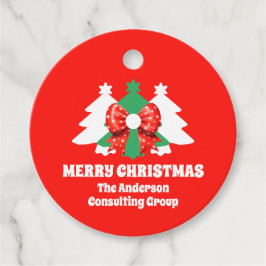 編集可能モダンビジネスクリスマスホリデー フェイバータグ