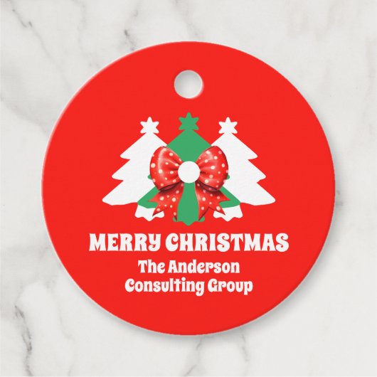編集可能モダンビジネスクリスマスホリデー フェイバータグ (正面)