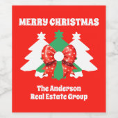 編集可能モダンビジネスクリスマスホリデー ワインラベル (シングルラベル)