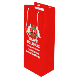 編集可能モダンビジネスハッピーホリデー企業の ワインギフトバッグ