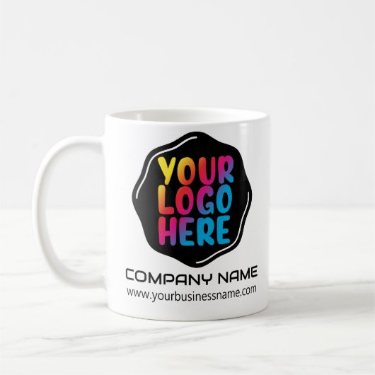 編集可能モダンビジネスプロモーションロゴテンプレート コーヒーマグカップ (左)