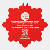 編集可能モダンビジネスロゴQRコードクリスマス オーナメントカード (裏面)