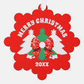 編集可能モダンビジネスロゴQRコードクリスマス オーナメントカード (正面)