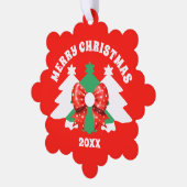 編集可能モダンビジネスロゴQRコードクリスマス オーナメントカード (左)