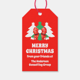 編集可能モダンビジネスロゴQRコードクリスマス ギフトタグ