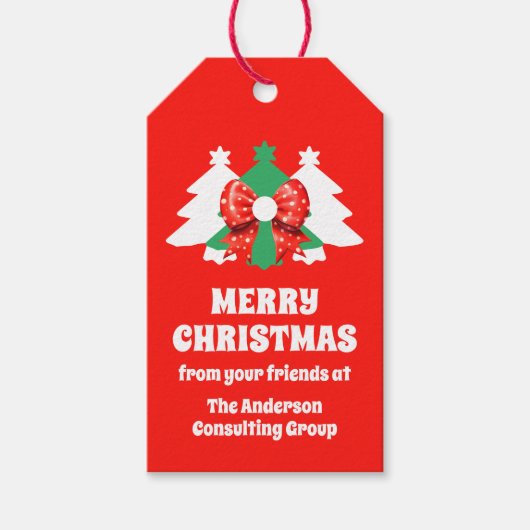 編集可能モダンビジネスロゴQRコードクリスマス ギフトタグ (正面)