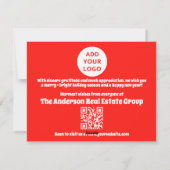 編集可能モダンビジネスロゴQRコードクリスマス シーズンカード (裏面)