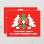 編集可能モダンビジネスロゴQRコードクリスマス シーズンカード (正面/裏面)