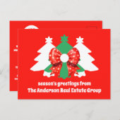 編集可能モダンビジネスロゴQRコードクリスマス シーズンポストカード (正面/裏面)