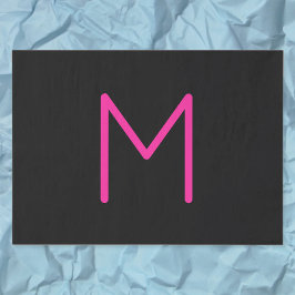 編集可能モダンピンクとブラックモノグラム 薄葉紙