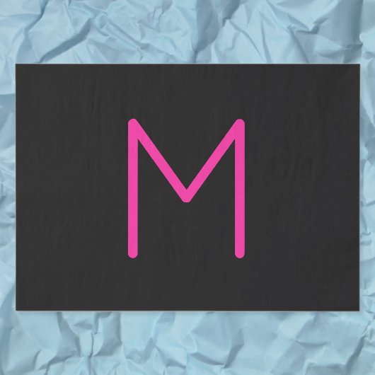 編集可能モダンピンクとブラックモノグラム 薄葉紙