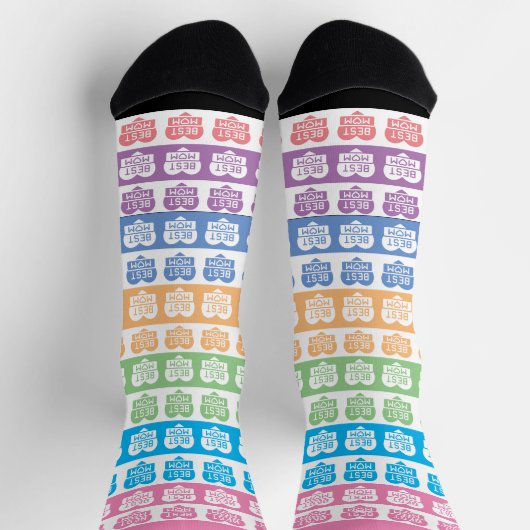 編集可能モダンマ最高のムカラフルストライプ ソックス (上部)