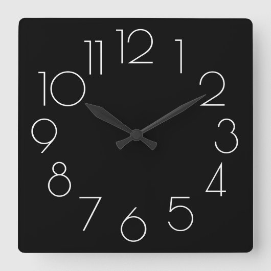 編集可能モダンミニマリスト白黒クロック スクエア壁時計 (正面)