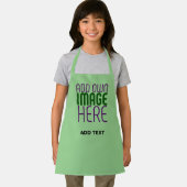 編集可能モダンミントグリーン画像文字テンプレート エプロン (インサイチュ)