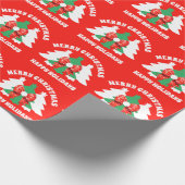 編集可能モダンメリークリスマスハッピーホリデー ラッピングペーパー (角)