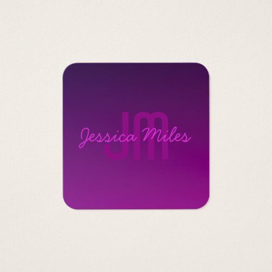 編集可能モダンモノグラムの文字と紫グラデーション (正面)