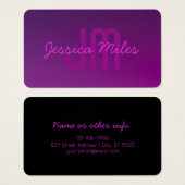 編集可能モダンモノグラムの文字と紫グラデーション (正面&裏面)