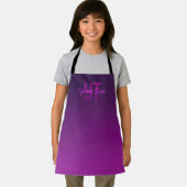 編集可能モダンモノグラムの文字と紫グラデーション エプロン (インサイチュ)