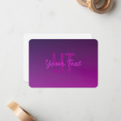 編集可能モダンモノグラムの文字と紫グラデーション ノートカード (正面/裏面インサイチュ)