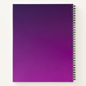 編集可能モダンモノグラムの文字と紫グラデーション ノートブック (裏面)