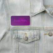 編集可能モダンモノグラムの文字と紫グラデーション 名札 (インサイチュ)