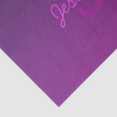 編集可能モダンモノグラムの文字と紫グラデーション 薄葉紙 (詳細)