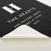 編集可能モダンモノグラム名とメッセージ |黒 シェルパブランケット (3/4)