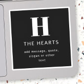 編集可能モダンモノグラム名とメッセージ |黒 シール