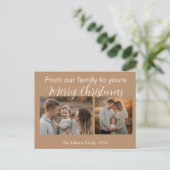 編集可能モダン休日と写真カスタム付き シーズンポストカード (スタンド正面)