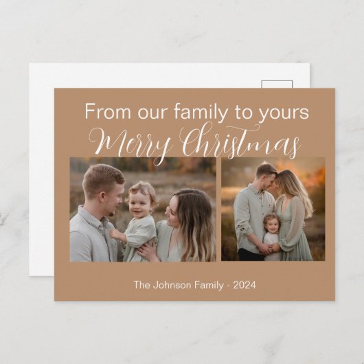 編集可能モダン休日と写真カスタム付き シーズンポストカード (正面/裏面)