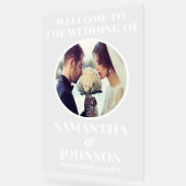 編集可能モダン写真の結婚ようこそ アクリルサイン (傾斜)